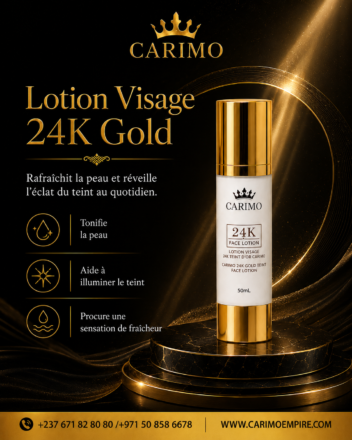 LOTION DE VISAGE TEINT D'OR 24K CARIMO